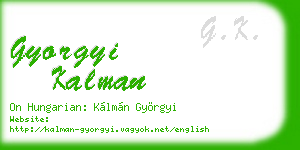 gyorgyi kalman business card