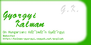 gyorgyi kalman business card